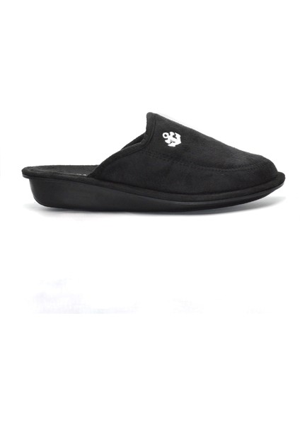 Erkek Siyah Kadife Kışlık Günlük Ev Terliği