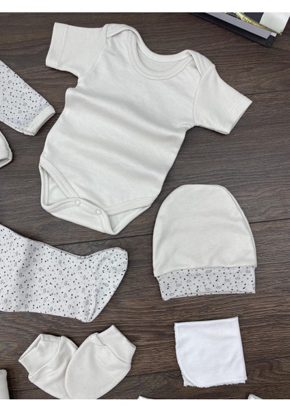 “bebek 10’lu Hastane Çıkış Seti Gri Ayıcık Desenli Pamuklu Yenidoğan Kız Erkek 0-3 Ay” fiyatları