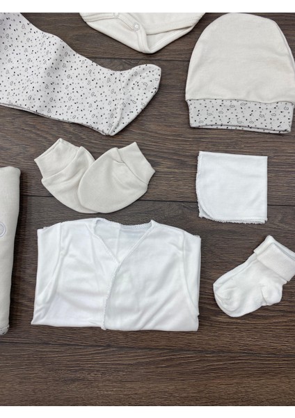 “bebek 10’lu Hastane Çıkış Seti Gri Ayıcık Desenli Pamuklu Yenidoğan Kız Erkek 0-3 Ay” modelleri