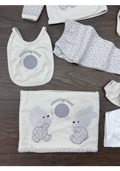 “bebek 10’lu Hastane Çıkış Seti Gri Ayıcık Desenli Pamuklu Yenidoğan Kız Erkek 0-3 Ay” fırsatları