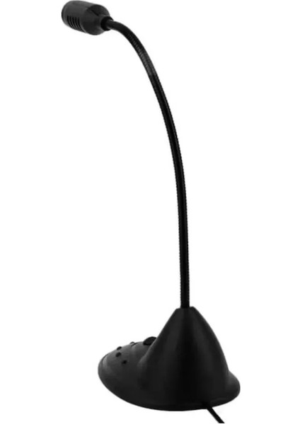 T21 Siyah Masa Üstü 3.5 mm Jacklı Aç Kapa Düğmeli Ayarlanabilir Laptop Bilgisayar Uyumlu Mikrofon