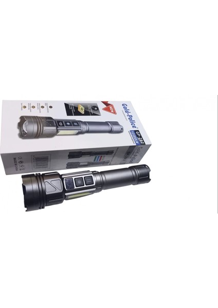 Gold-Police GP-282 Uzun Menzilli Güçlü Şarjlı 10000 Lümen El Feneri 11 Mod Çakar Işıklı Kırmızı-Mavi-Yeşil LED fiyatları