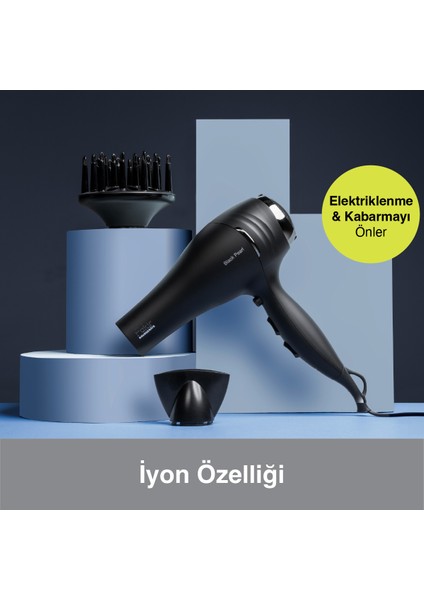 Siyah Saç Kurutma ve Fön Makinesi, Hızlı ve Güçlü Kurutma Özelliği