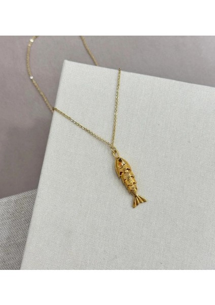Balık Figürlü Gold Çelik Kolye fiyatları