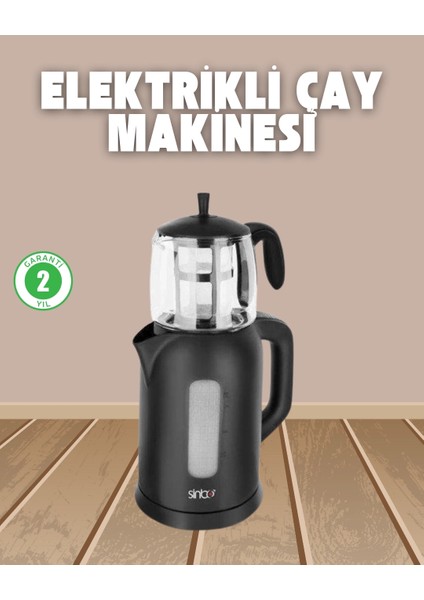0,9 L Cam Demlik ve 1,7 L Su Haznesi ile Çay Keyfi