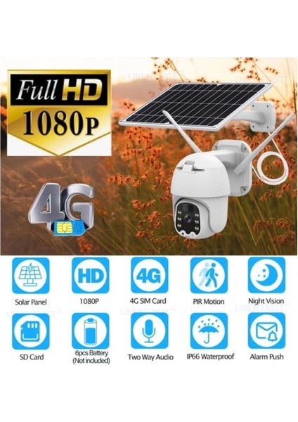 Sim Kartlı 4g Ptz 360 Hareketli Solar Güneş Enerjili 1080P Kamera Türkçe Program Son Sürüm modelleri