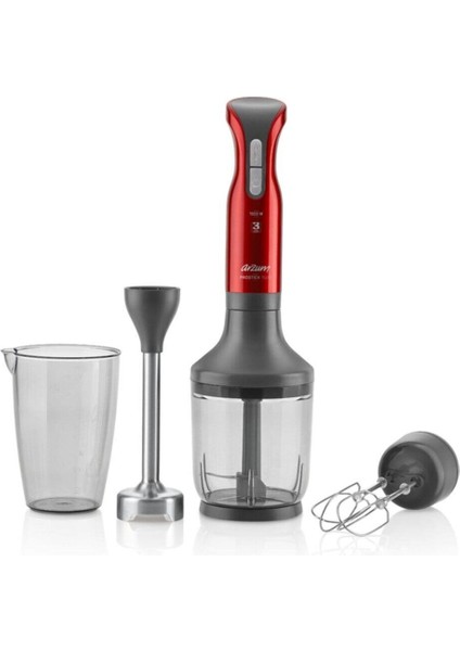 El Blender Seti 1700W Kırmızı ve Zarif Gümüş Kolye ile Şıklık
