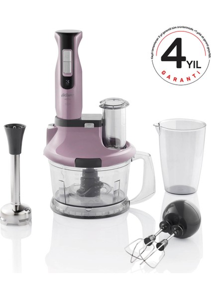 1500 Watt Güçlü Blender Seti Çırpıcı Bıçaklı, Mor Renkli