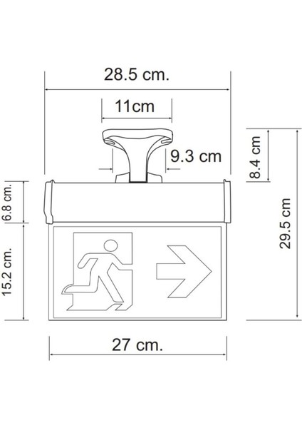 Sevimsel Işıklı Yukarı Yön Tabelası Yönsüz Exıt / Çıkış Tabelası (Acil Durum Işareti) fiyatları
