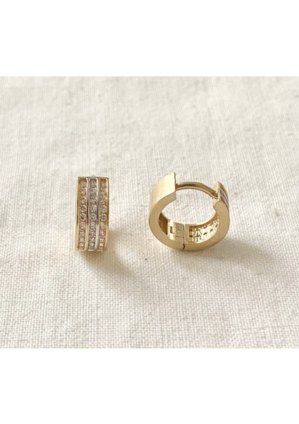 Üç Sıralı Halka Altın Küpe fırsatları