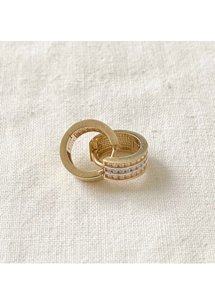 Üç Sıralı Halka Altın Küpe indirimleri