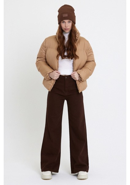 Kadın Haki Owersize Dolumlu Şişme Su Geçirmez Mont TBG069 fırsatları