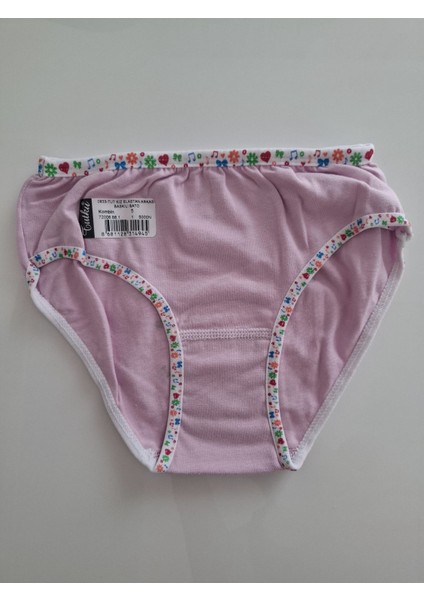 Kız Çocuk Elastan Bato - Slip - Külot - 12 Adet -Çok Renkli modelleri