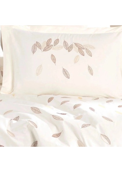 Buğz Hobby Çift Kişilik Poplin Premium Nakışlı Nevresim Lidia Krem modelleri
