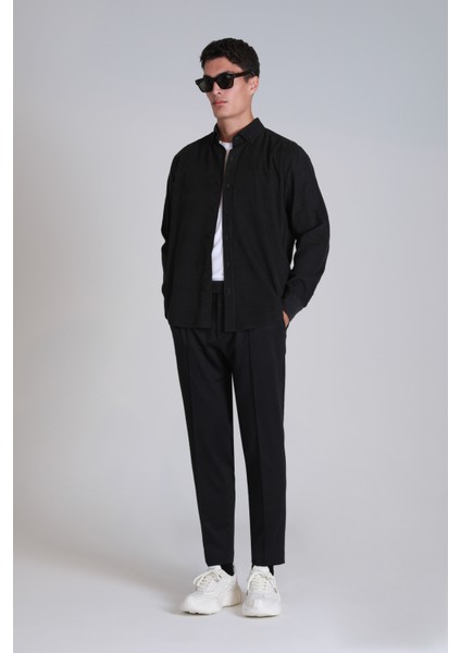 Water Erkek Basic Gömlek Slim Fit Antrasit