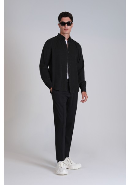 Water Erkek Basic Gömlek Slim Fit Antrasit