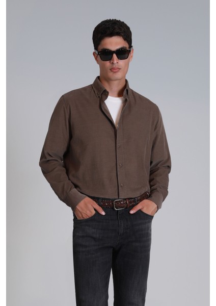 Water Erkek Basic Gömlek Slim Fit Antrasit