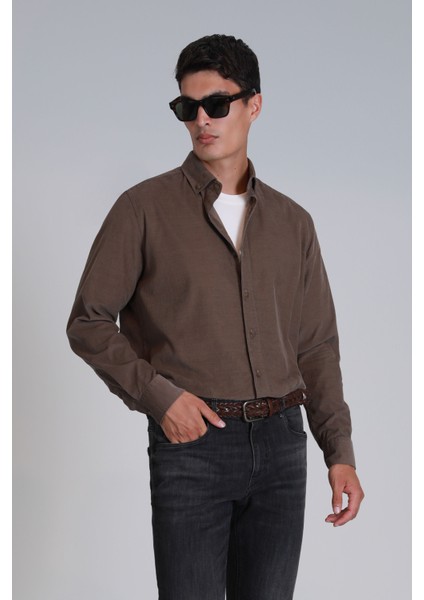 Water Erkek Basic Gömlek Slim Fit Antrasit