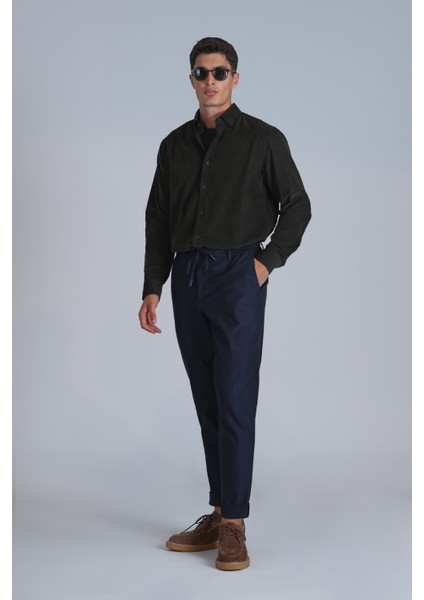 Water Erkek Basic Gömlek Slim Fit Antrasit