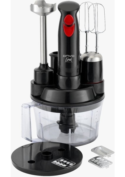 Kırmızı Çok Fonksiyonlu Çok Hızlı Çok Amaçlı Blender Seti