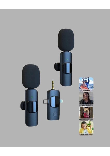 Kablosuz Mikrofon - Telefon ve Bilgisayar Uyumlu fiyatları