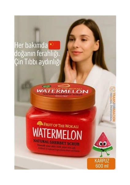 Bx Profesyonel Karpuz Doğal Peeling - Tüm Vücut Scrub 600 ml