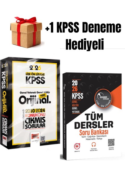 2026 Kpss Ön Lisans Çıkmış Sorular + Kpss Tüm Dersler Soru Bankası (2 Kitap) +1 Kpss Deneme Hediye