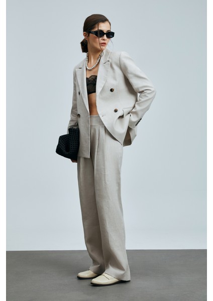 Hestıa Kadın Keten Pantolon Haki