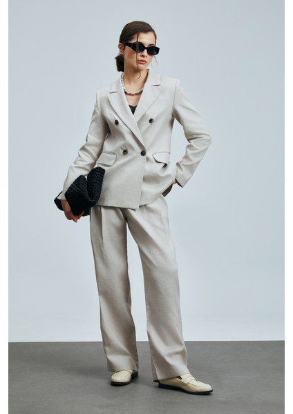 Hestıa Kadın Keten Pantolon Haki