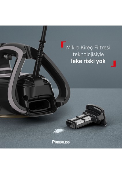 FV8062 3000W Buharlı Ütü, Kırışıklık Giderici, Siyah, Yüksek Performans