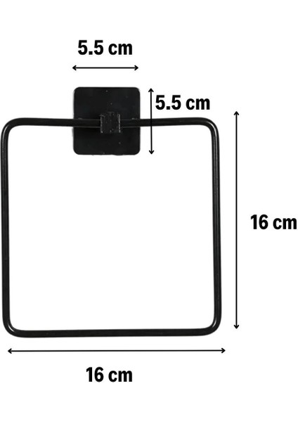 Kendiliğinden Yapışkanlı Siyah Paslanmaz Metal Kare Havluluk modelleri