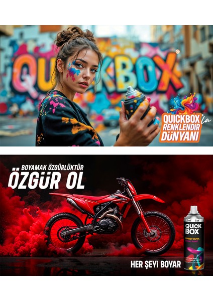 Quickbox Sprey Boya - Düz Renkler 400 ml modelleri