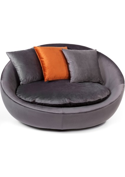 Fotelja Vol3 Koyu Gri Renk Kirlentli Tekli Berjer