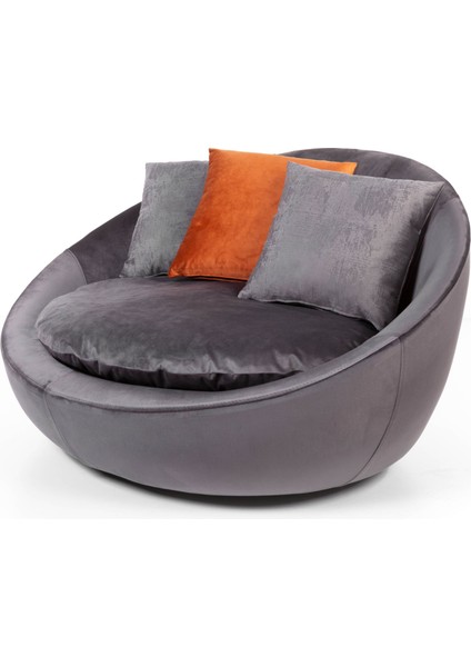 Fotelja Vol3 Koyu Gri Renk Kirlentli Tekli Berjer