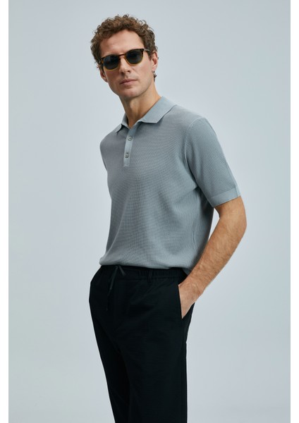 Modal Karışımlı Regular Fit Polo Yaka Kısa Kollu Triko Kazak Erkek Kazak 111090114