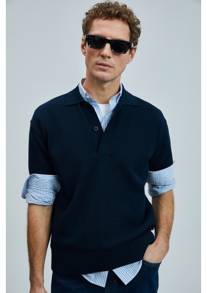 Fresh Erkek Pamuklu Kazak Lacivert