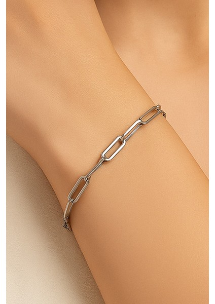 Gümüş Renk Kalın Ataç Unisex Çelik Bileklik - 3367 fiyatları