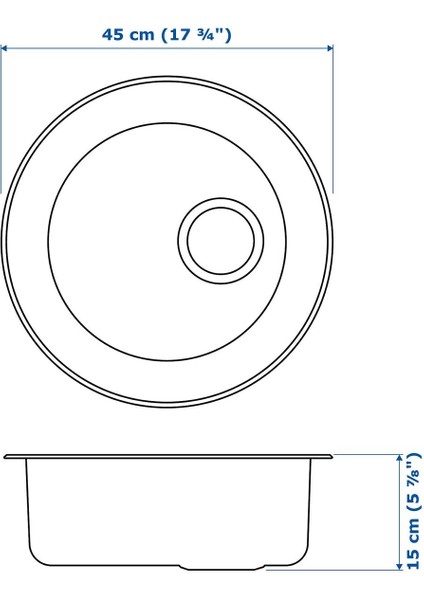 Tek Gözlü Eviye, Paslanmaz Çelik, 45 cm fırsatları