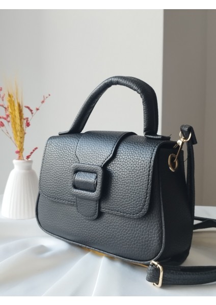 Mini Baget Model Deri Kadın El, Omuz, Çapraz Çanta Siyah fırsatları
