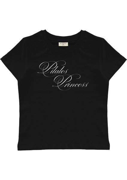 Pilates Princess Baskılı Baby Tee Crop Top