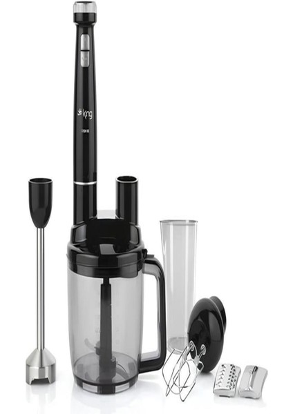 Şık Siyah Gümüş Komple Blender Seti KKB973, Pratik ve Kullanışlı Mutfak Aleti
