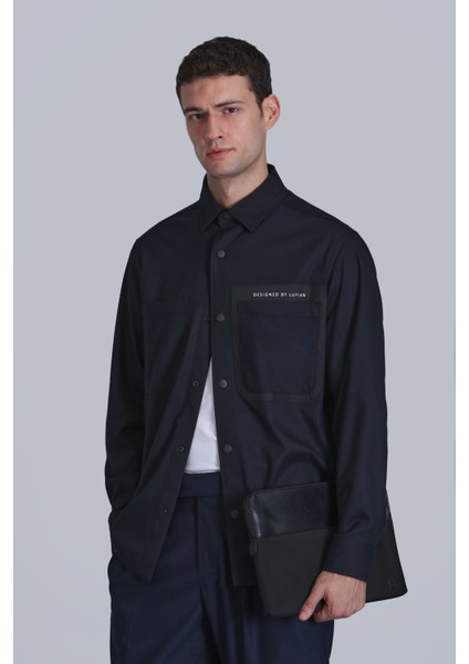 Hard Erkek Basic Gömlek Slim Fit Gri