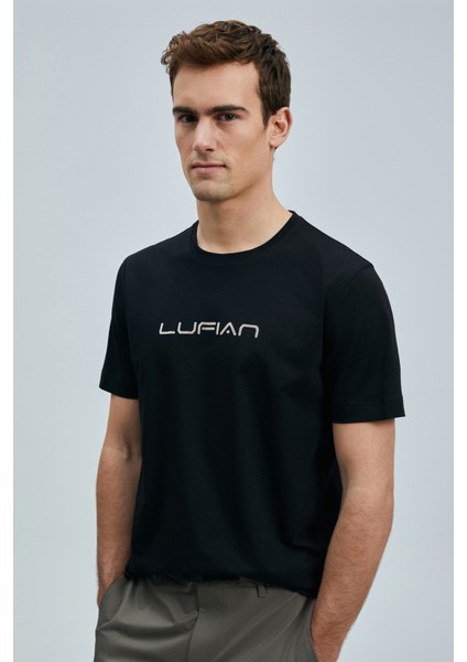 Fusıon Modern Grafik T- Shirt Siyah