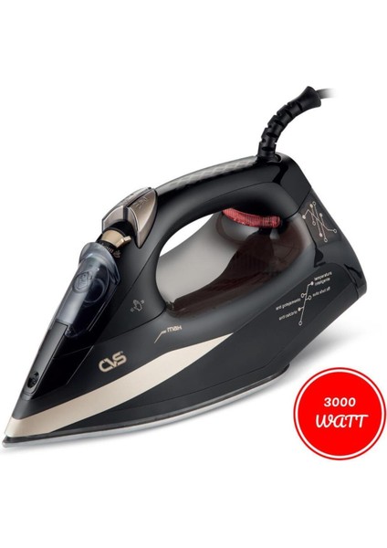 3000W Seramik Ütü Siyah, Hafif ve Güçlü Düğmeli, Pratik Kullanım fiyatları