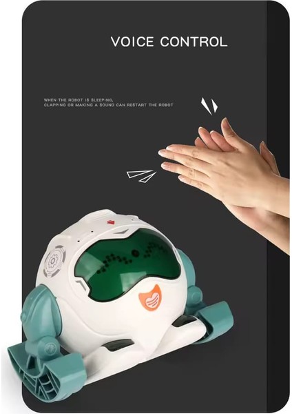 Ses Kontrollü Robot | 360° Hareketli LED Işıklı Akıllı Oyuncak Robot fiyatları