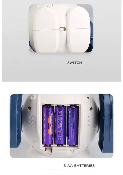 Ses Kontrollü Robot | 360° Hareketli LED Işıklı Akıllı Oyuncak Robot