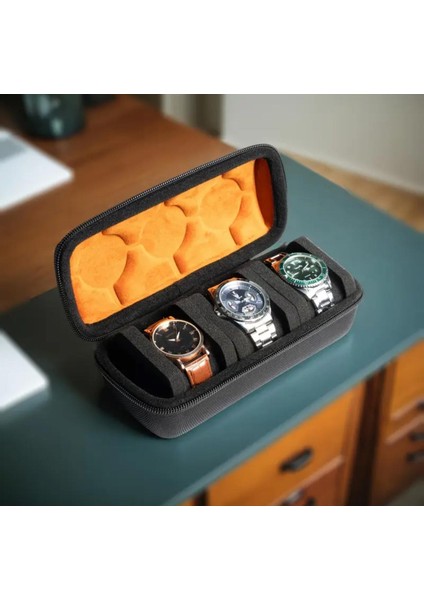 Premium 3 Haneli Darbelere Dayanıklı Saat Saklama Çantası