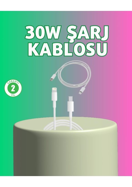 Orijinal Kalite 30W Type-C Lightning Hızlı Şarj Kablosu – 1.2m Dayanıklı