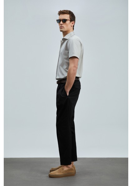 Albert Smart Erkek Chino Pantolon Comfort Pileli Siyah