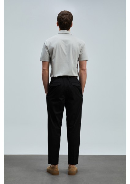 Albert Smart Erkek Chino Pantolon Comfort Pileli Siyah
